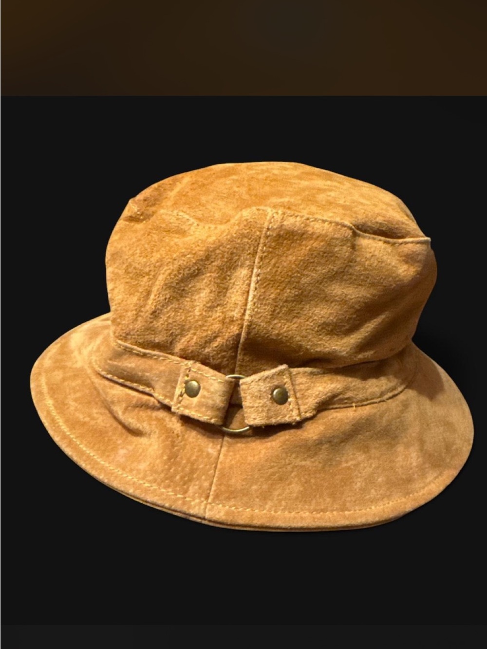 Nine West Suede Bucket Hat in Tan